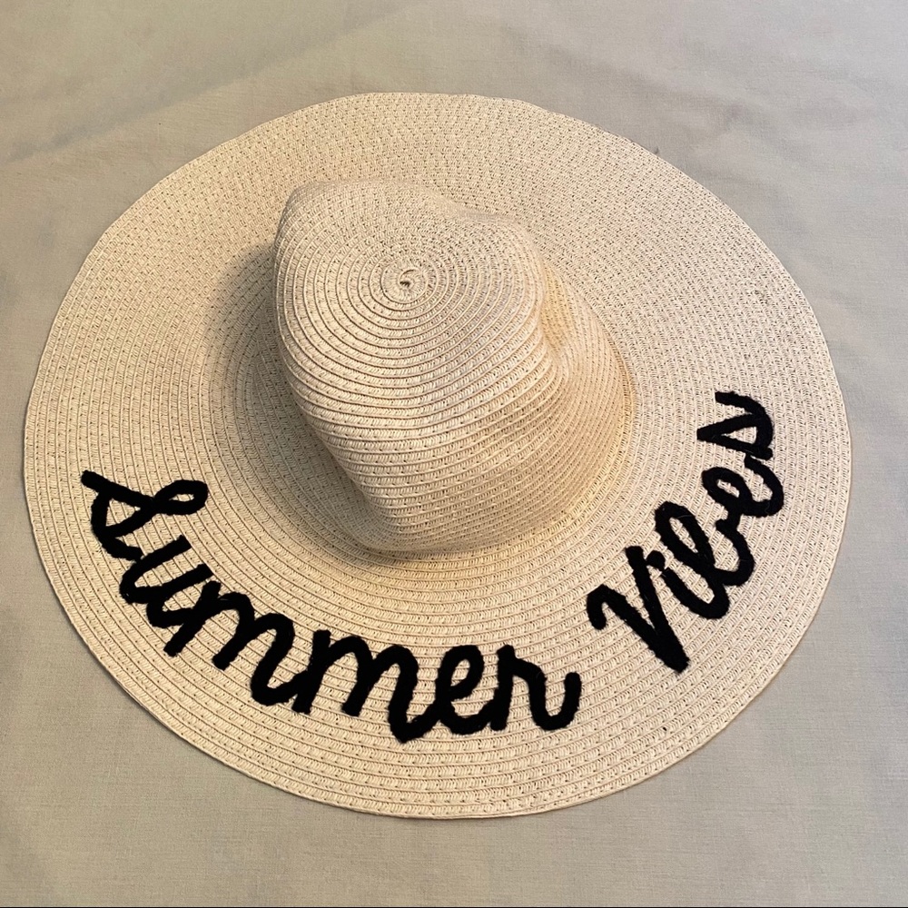 “Summer Vibes” Floppy Wide Brim Hat